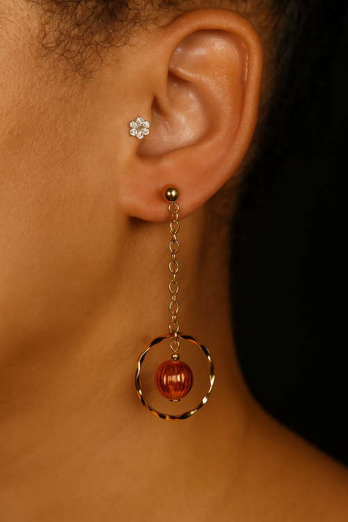 Golden Crackled Glass Bead Dangles (Limited Edition)