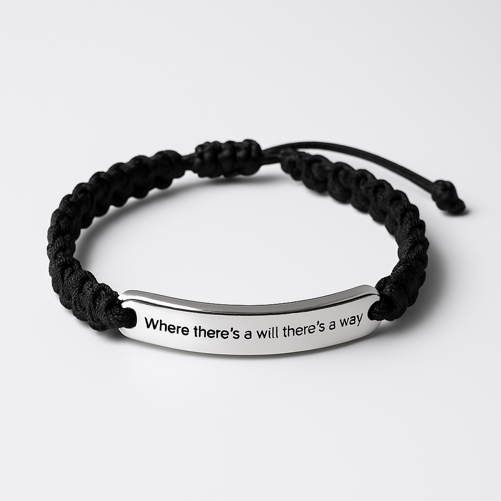 Unisex Adj. Bracelets w/Black Onyx & Enamel Cross