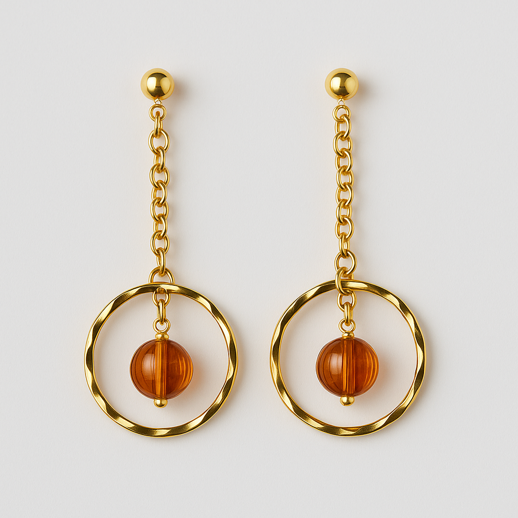 Golden Crackled Glass Bead Dangles (Limited Edition)