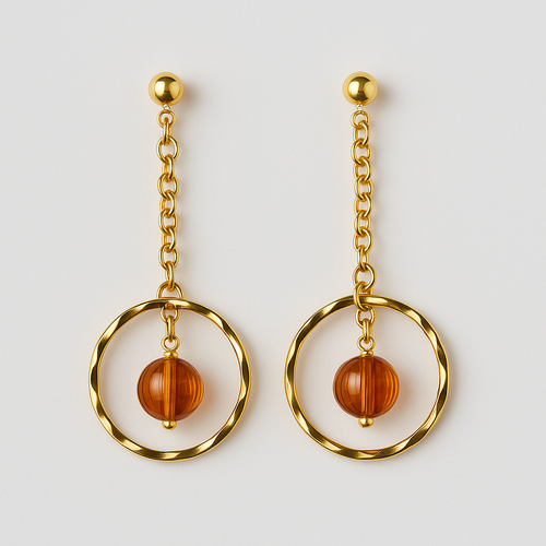 Golden Crackled Glass Bead Dangles (Limited Edition)