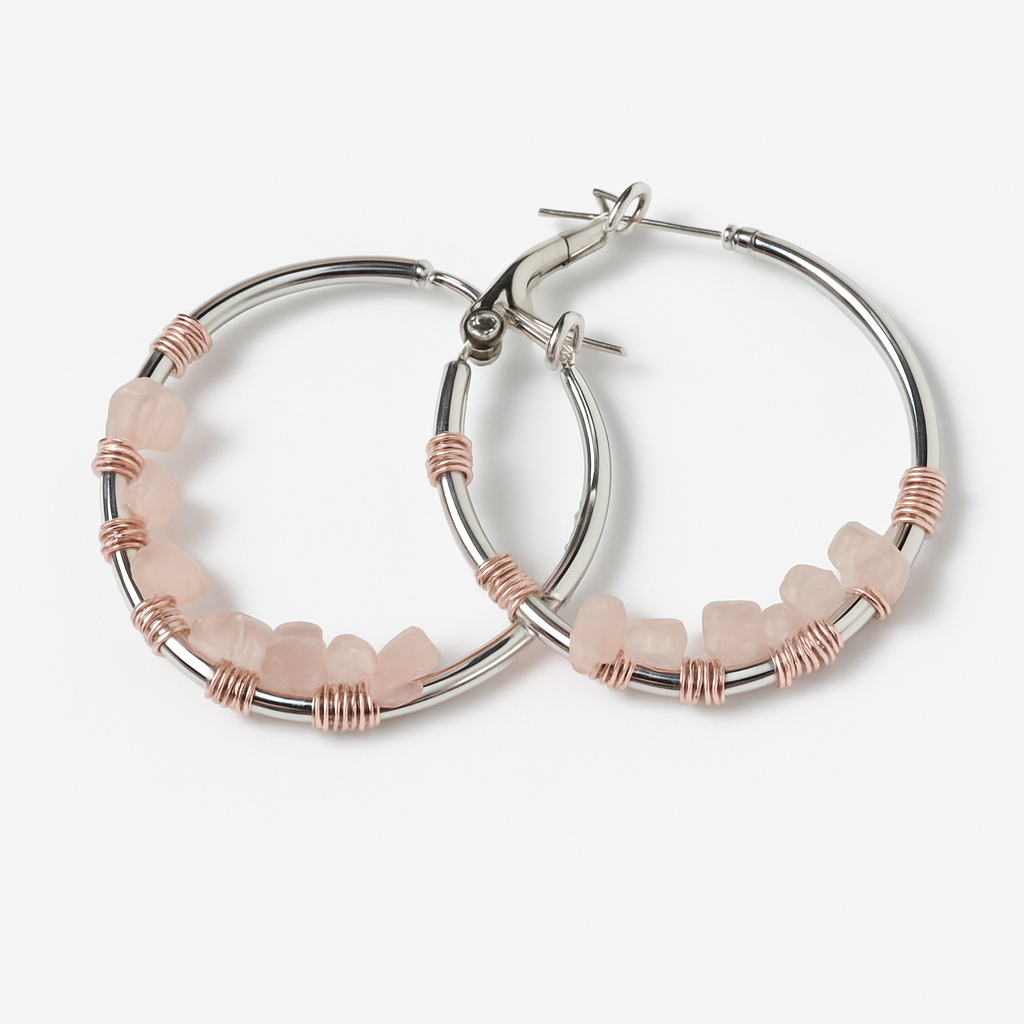 Rose Quartz Hoops (Limited Edition)