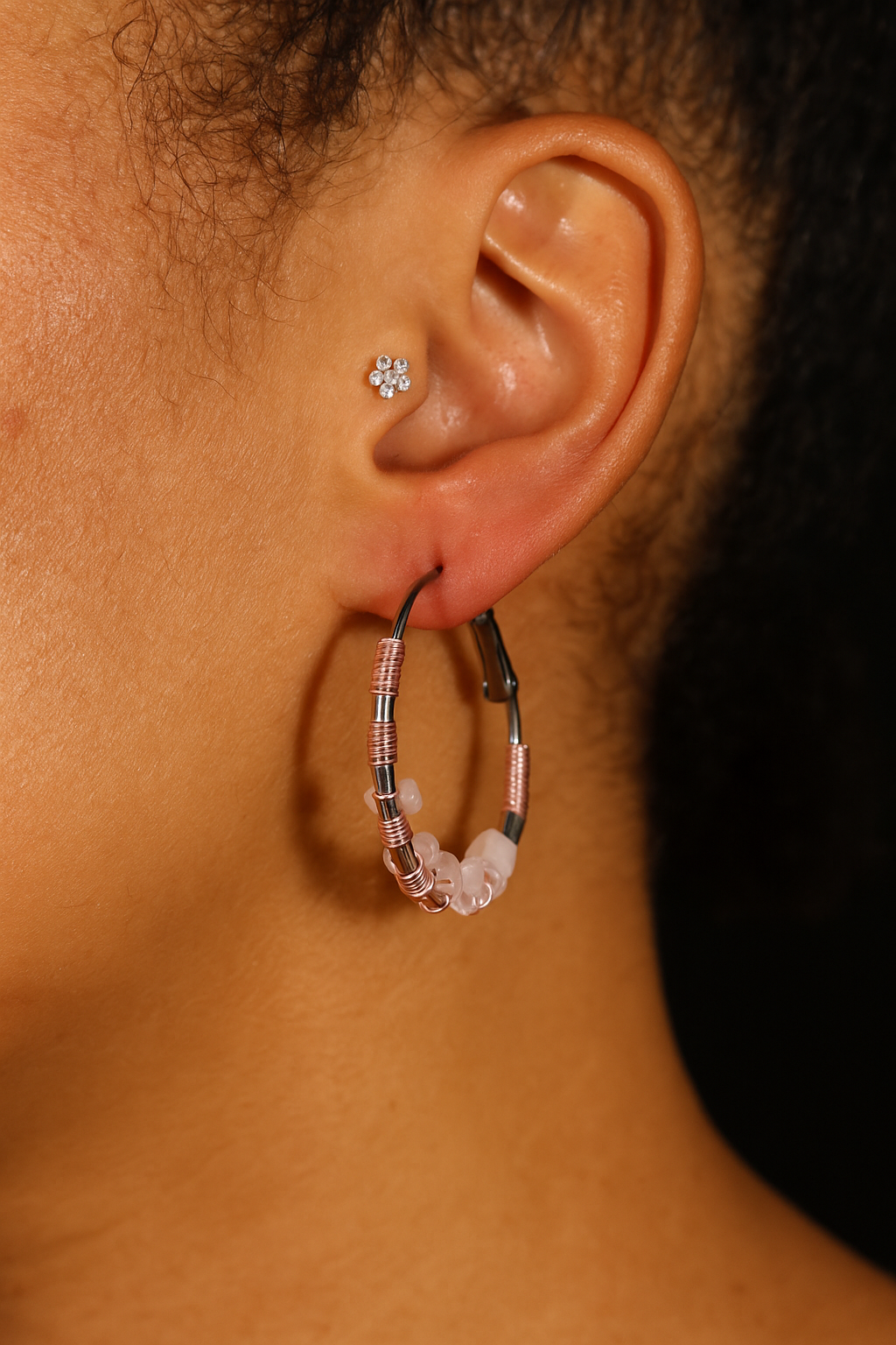 Rose Quartz Hoops (Limited Edition)