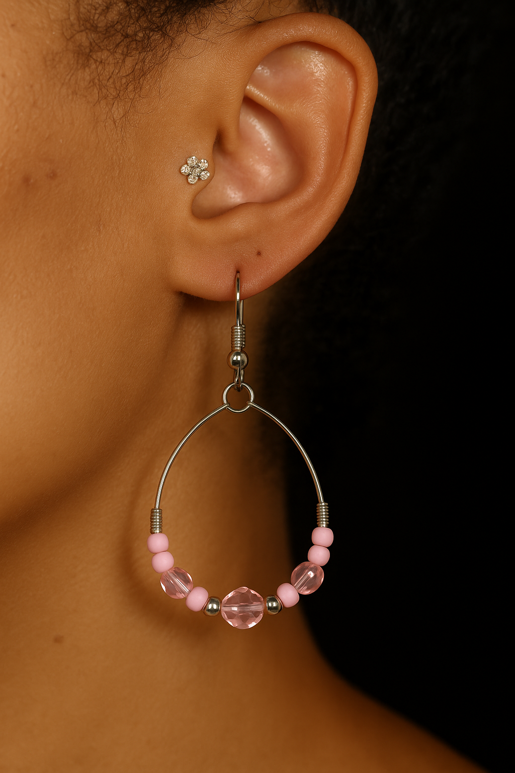 Beaded Hoop Dangle Earrings (Limited Edition)