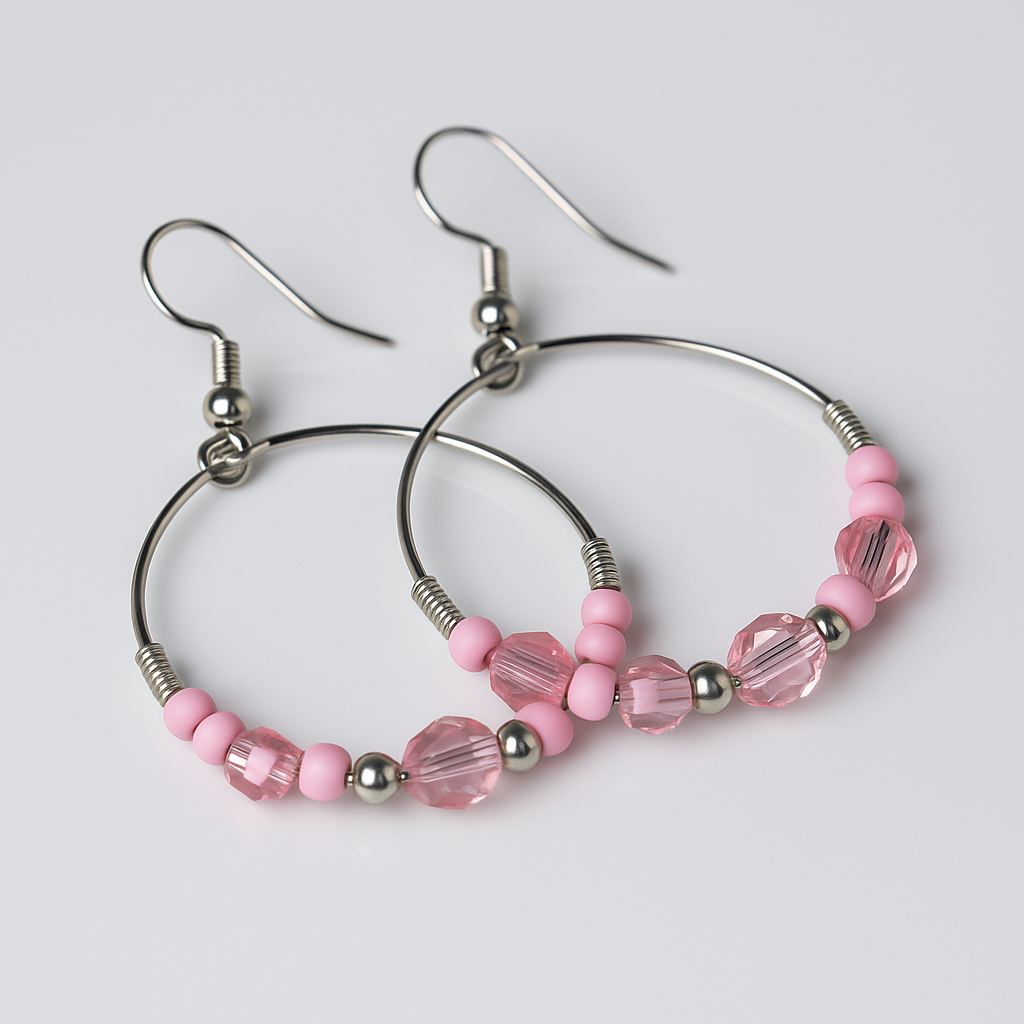 Beaded Hoop Dangle Earrings (Limited Edition)