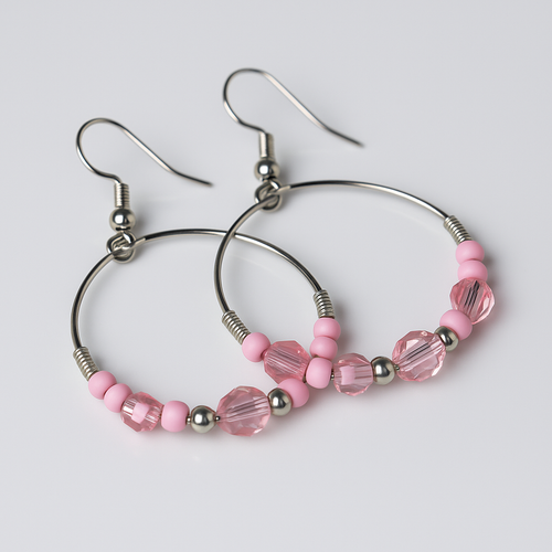 Beaded Hoop Dangle Earrings (Limited Edition)
